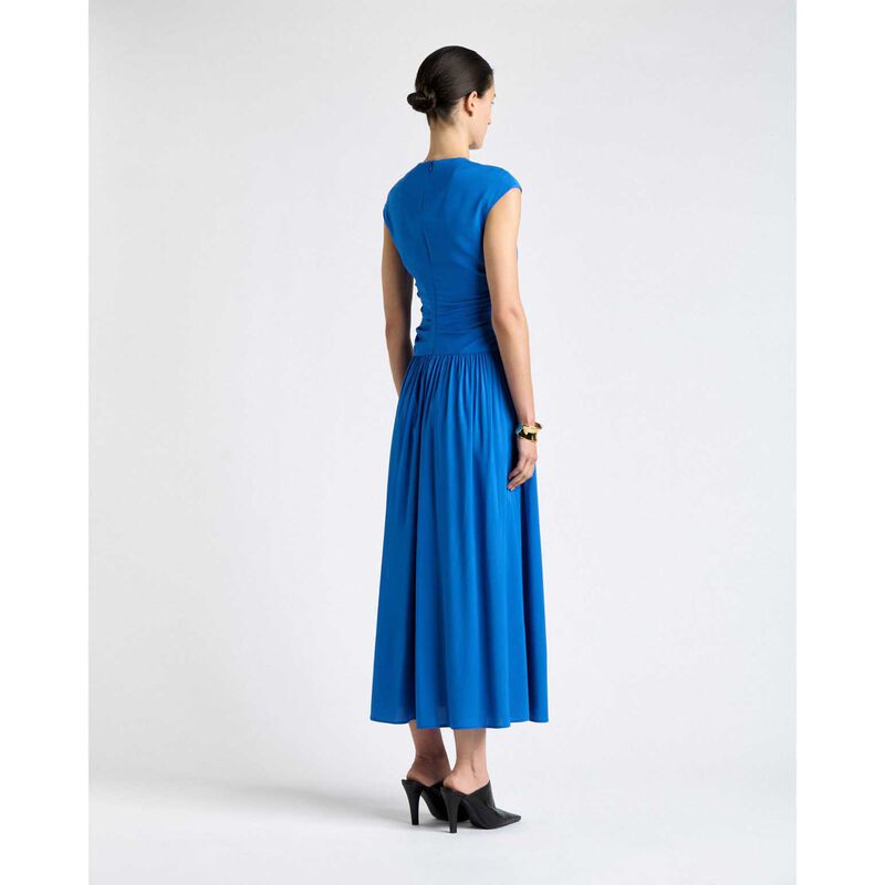 Cue Blue Stretch Viscose Dropped Waist Dress image number 1